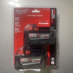 Milwaukee 2 Pack 5.0 Batteries 