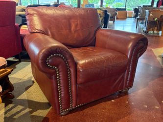 Ruddy Brown Stud Trim Armchair
