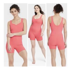 Target - All in Motion Brushed Sculpt Rib Short Active Bodysuit NEW - Size Large