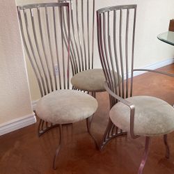 Upscale Metal Chairs 6 Total For Dinning Dine 