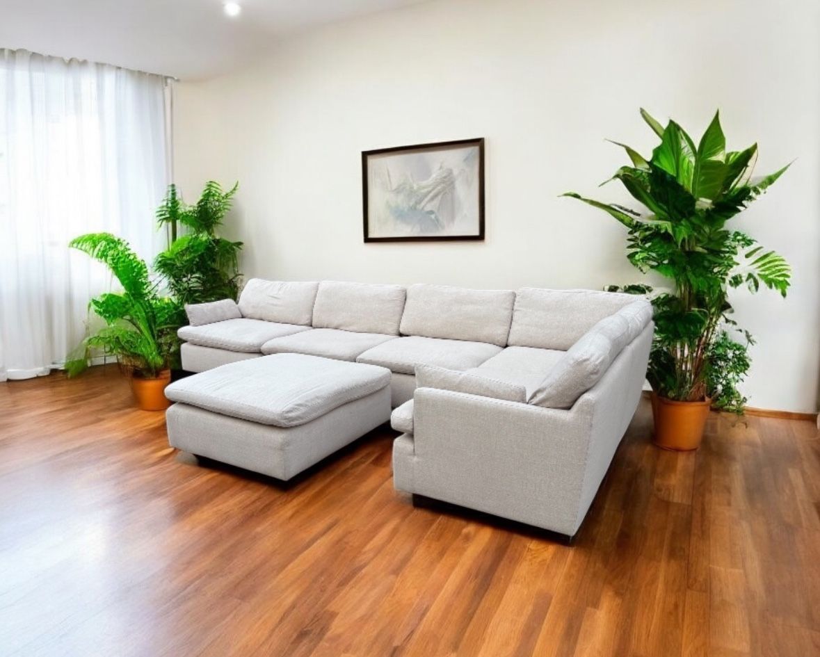 Cream Modular Down And Feather Sectional Couch 🛻Delivery Available🛻