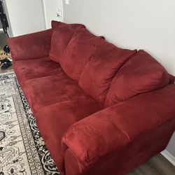 Red Three seat couch