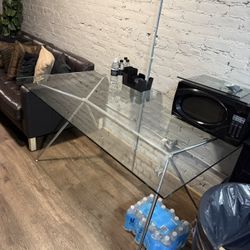 NEED GONE ASAP! Glass Top Desk/Table