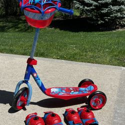 Kids Spider-Man Scooter with Pad