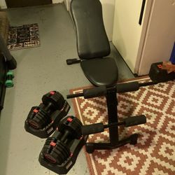 GREAT DEAL Weider Adjustable Dumbbell + Mercy Bench Press
