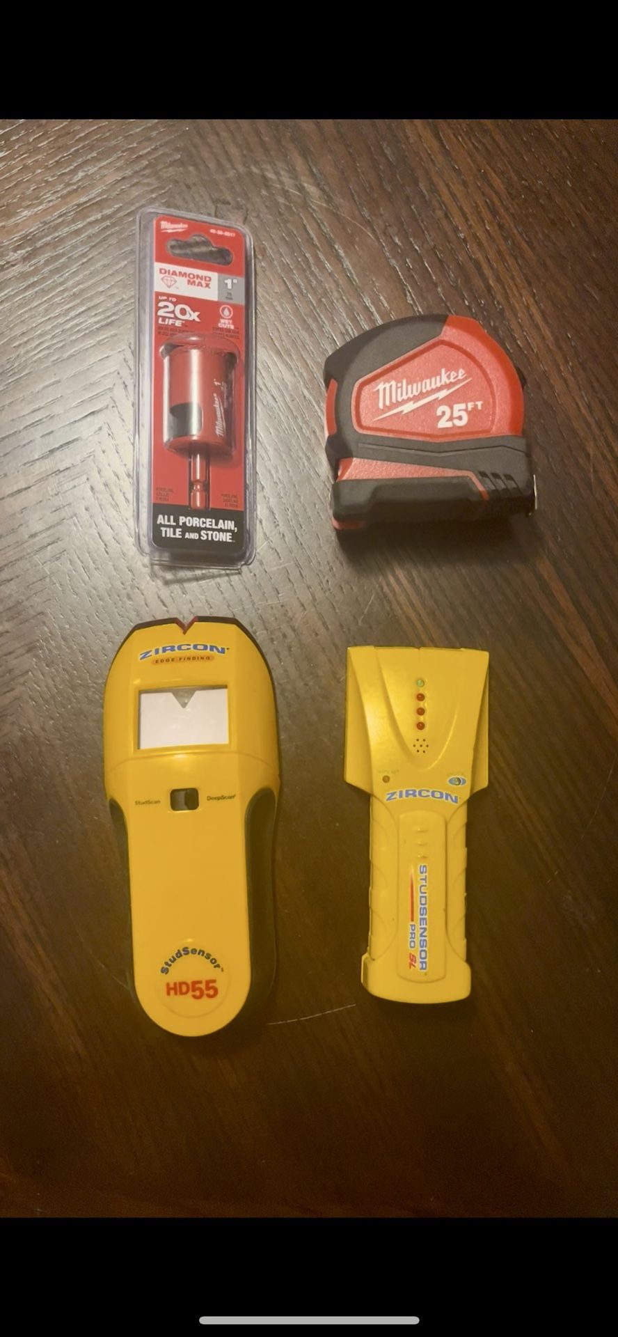 New Hole Saw Bit (stone/tile) Stud finders, Tape Measure