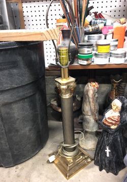 Vintage brass column lamp