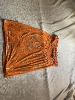 orange flowy tube top