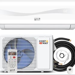 COSTWAY 12000BTU Mini Split Air Conditioner& Heater, 20 SEER2 115V Wall-Mounted Ductless AC Unit Cools Rooms up to 750 Sq. Ft, Energy Efficient Invert