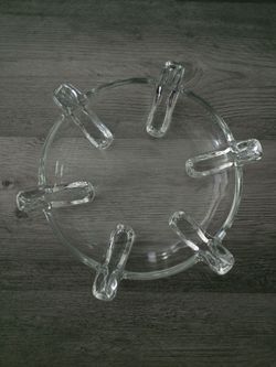 Vintage Heavy Thick Glass Cigar Ash Tray 6 Rest