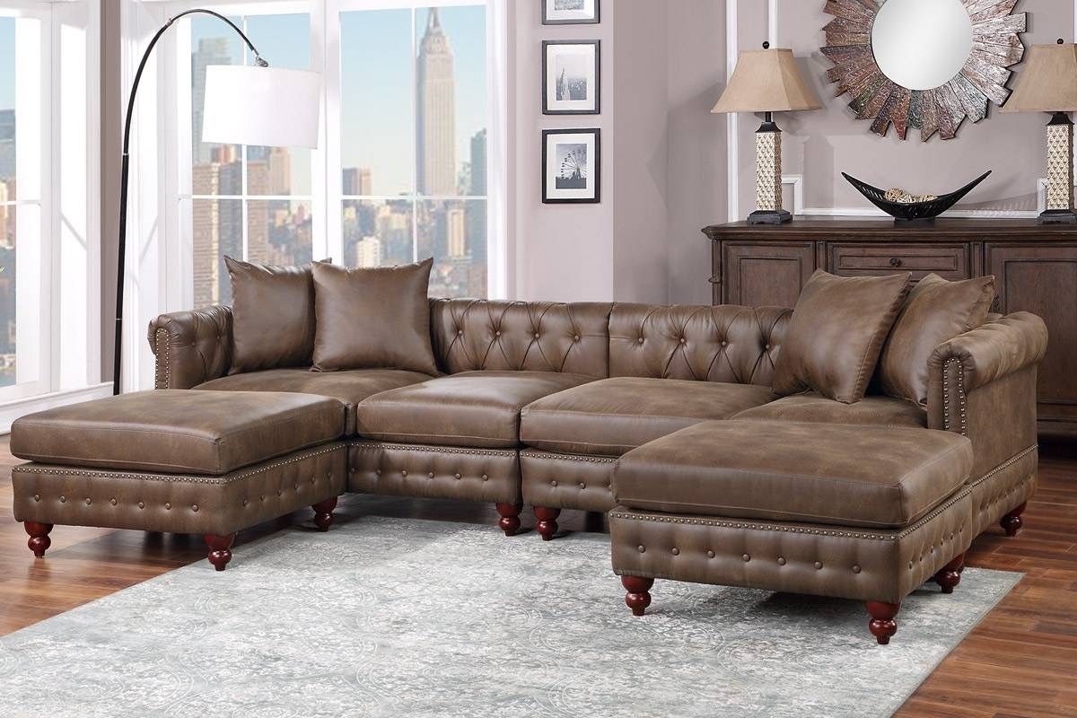 Brown Modular Sectional Sofa