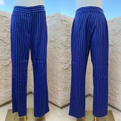 Sies Marjan Liv Compact Pinstripe stretch viscose slim satin high rise pants size US 4