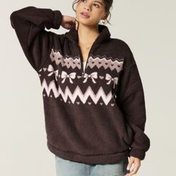 gilly hicks sherpa quarter-zip jacket 
