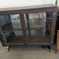 Antique Wood Curio Cabinet