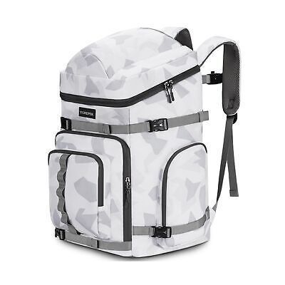 65L Ski Boot Bag Backpack with 8 Pockets Waterproof Ski Snowboard Boot Bags for Air Travel Ski Gear Bag Backpacks for Boots Helmet Goggle