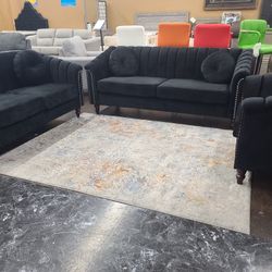 Traditional Black Velvet 3Pc Set