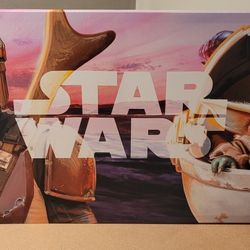 Star Wars The Mandalorian Pop Creation Canvas Wall Art Rare Perfect Gift New ! 