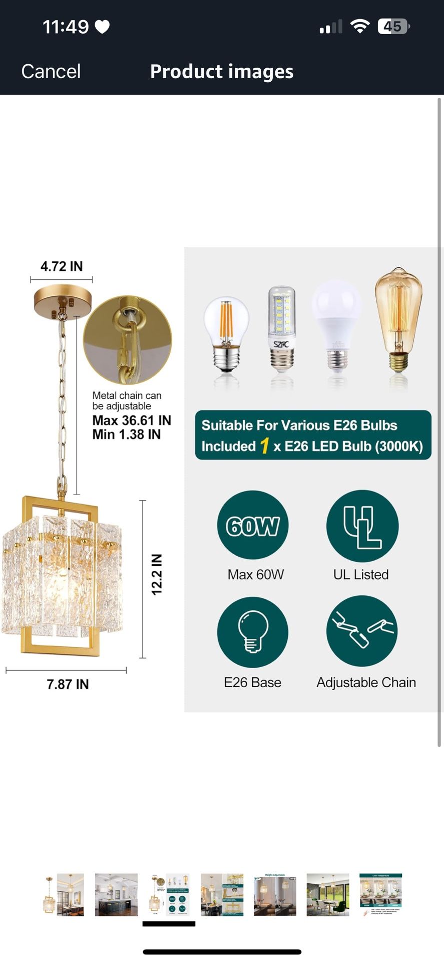 Wansi Pendant Light for Kitchen Island: Modern Gold Water Ripple Glass Crystal Pendant