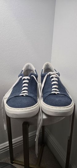 Brunello Cucinelli Men's Blue Knit Low-Top Sneakers – EU Size 43 Luxury Italian-