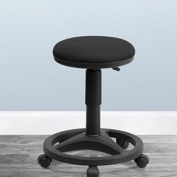 Black Engornomic Stool With Foot Ring