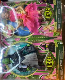Wicked Dolls “Misprint” Set – Glinda & Elphaba (Rare Packaging Error) – New in Box