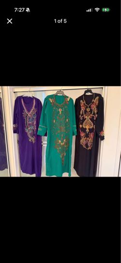 Embroidered Kaftan Dresses Set of 3