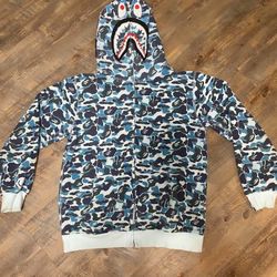 Blue Bape Hoodie (JAPANESE SIZING)