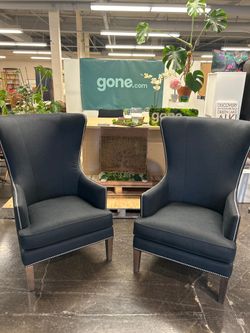 Bassett Navy Whitney Highback Armchair