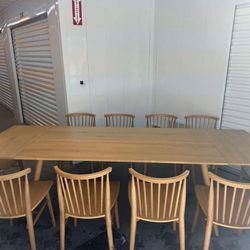 Article Seno Extendable Dining Table - Oak, 10 Chairs, Brand New!  