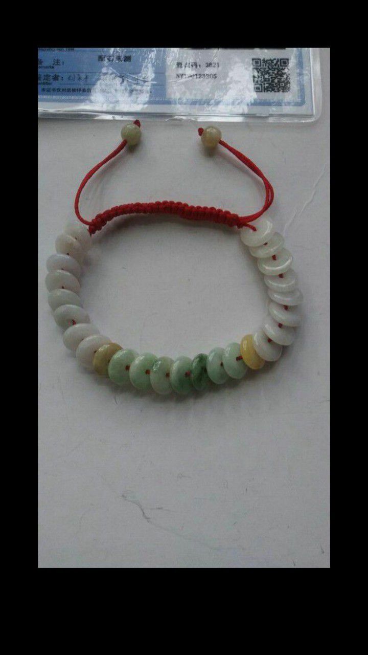Certified genuine multicolors jade jadeist beads knitted bracelet