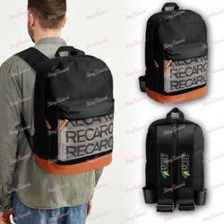 JDM Racing Black Harness Adjustable Shoulder Straps JDM Recaro Racing Backpack -(1-BP-RECARO-B-JDM-BKS
