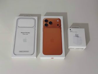 Apple iPhone 17 Pro Max 1TB Cosmic Orange Unlocked + Clear Case + USB-C 20W Power Adapter