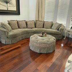 Curved Couch With Ottoman 