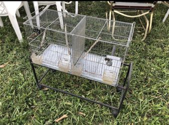 Double bird cage with stand