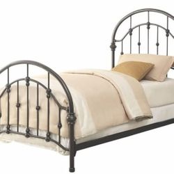 Twin Bed Frame  Dark Bronze, Vintage Style, Durable Heavy Gauge Metal. 