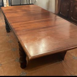 Antique 1930’s Colombian Spanish Revival  12 seat Table Chairs and 2 Buffets