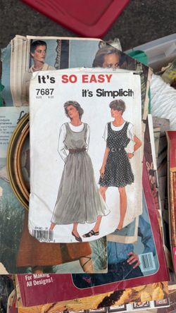 Stack of sewing patterns