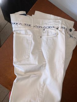 Burberry woman’s beige jeans (size: 12)