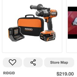 Rigid Drill With Battery/charger/bag NEW