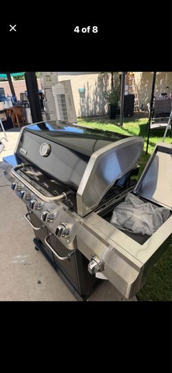 Gourmet Pro 5- Burner Propane Gas Grill with Side Burner and Griddle Max Insert in Black