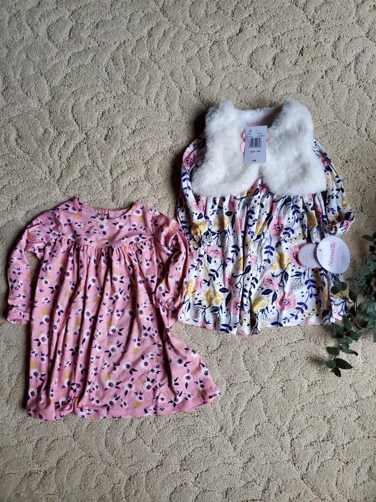 NWT Nanette Baby Girls Dress Set | 18 months | 3 pc | Faux fur