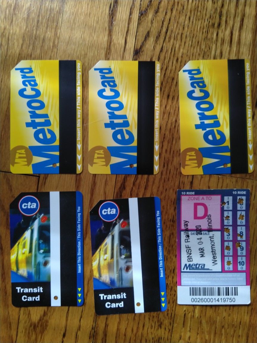 Collectible Transit Passes Bus Train Metra Metro
