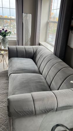 Grey And Navy Blue Couch