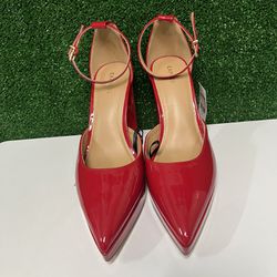 Express Red Patent Leather Platform Pointed Toe  Heels Size 10
