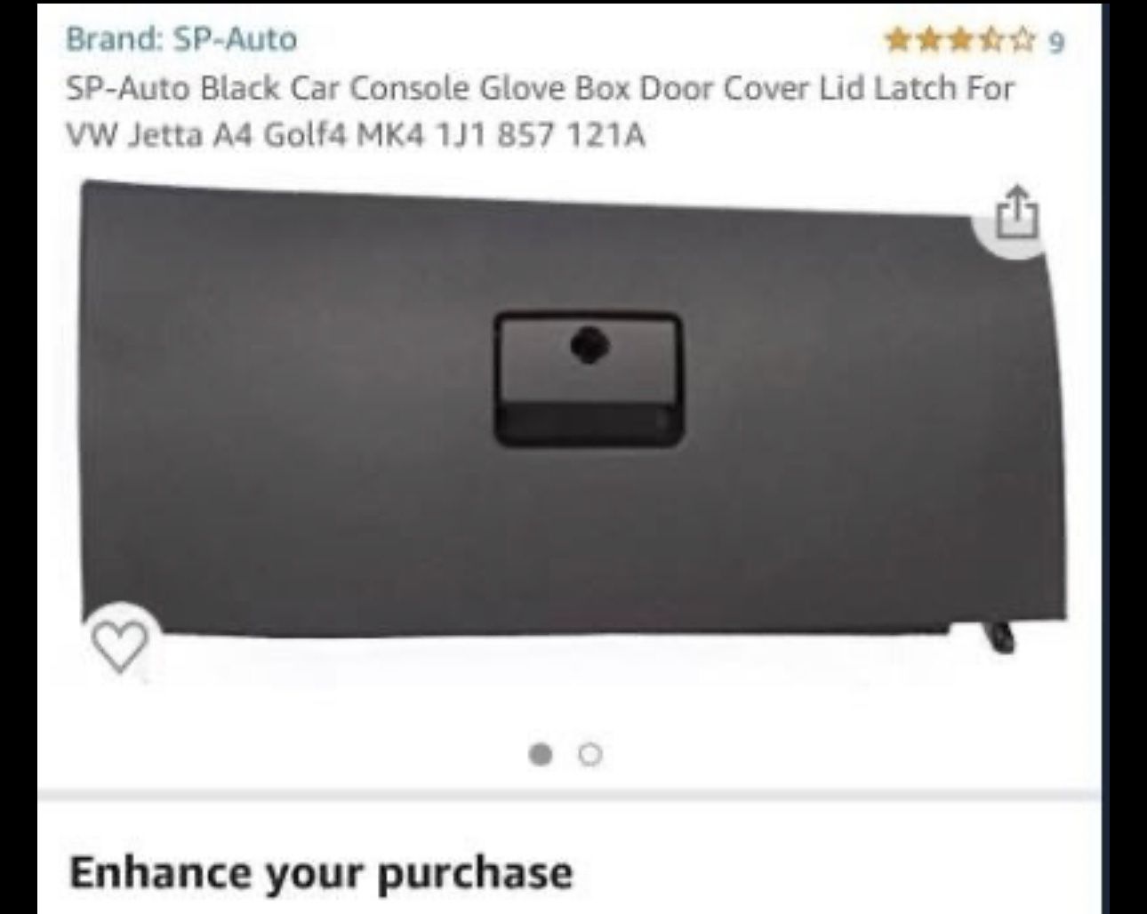 Car Console Glove Box Door