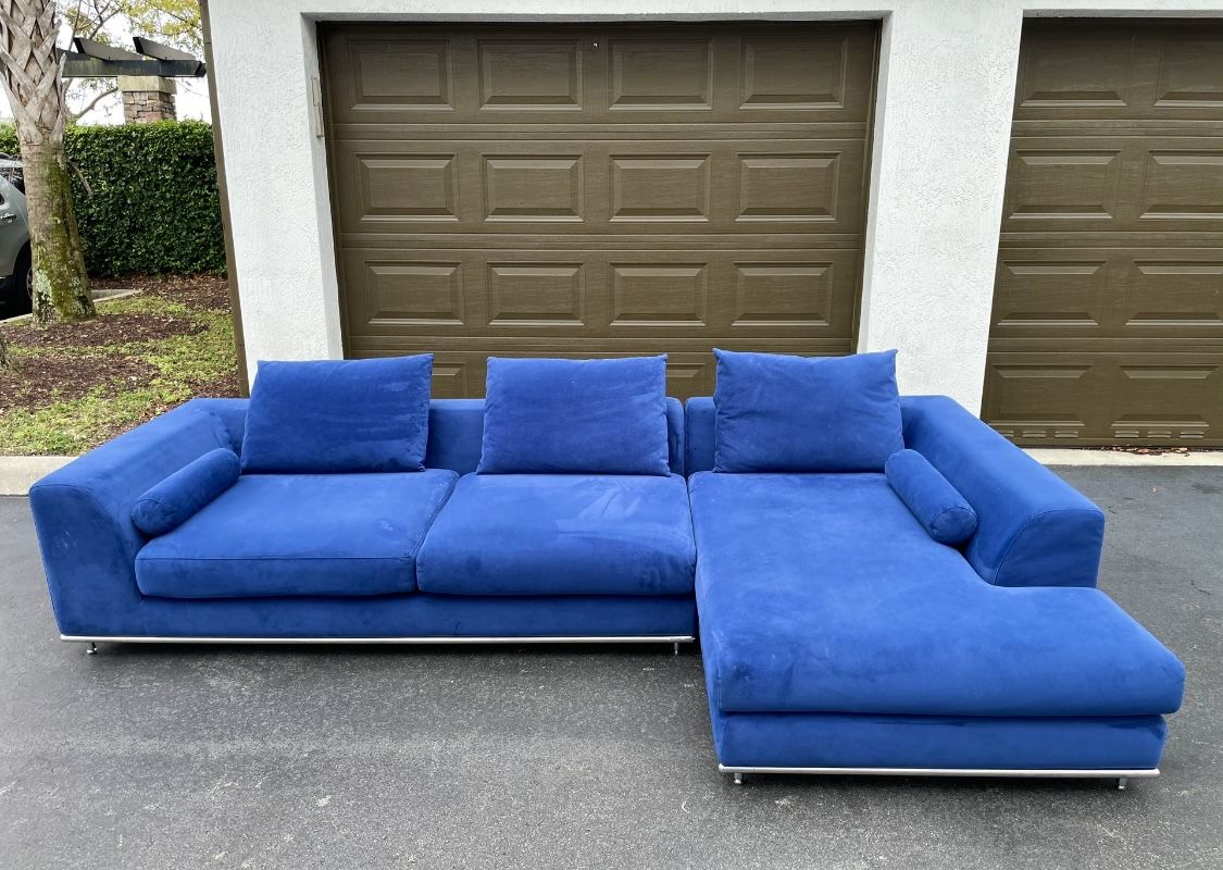 Blue - Microfiber - Couch/Sofa - Luxury