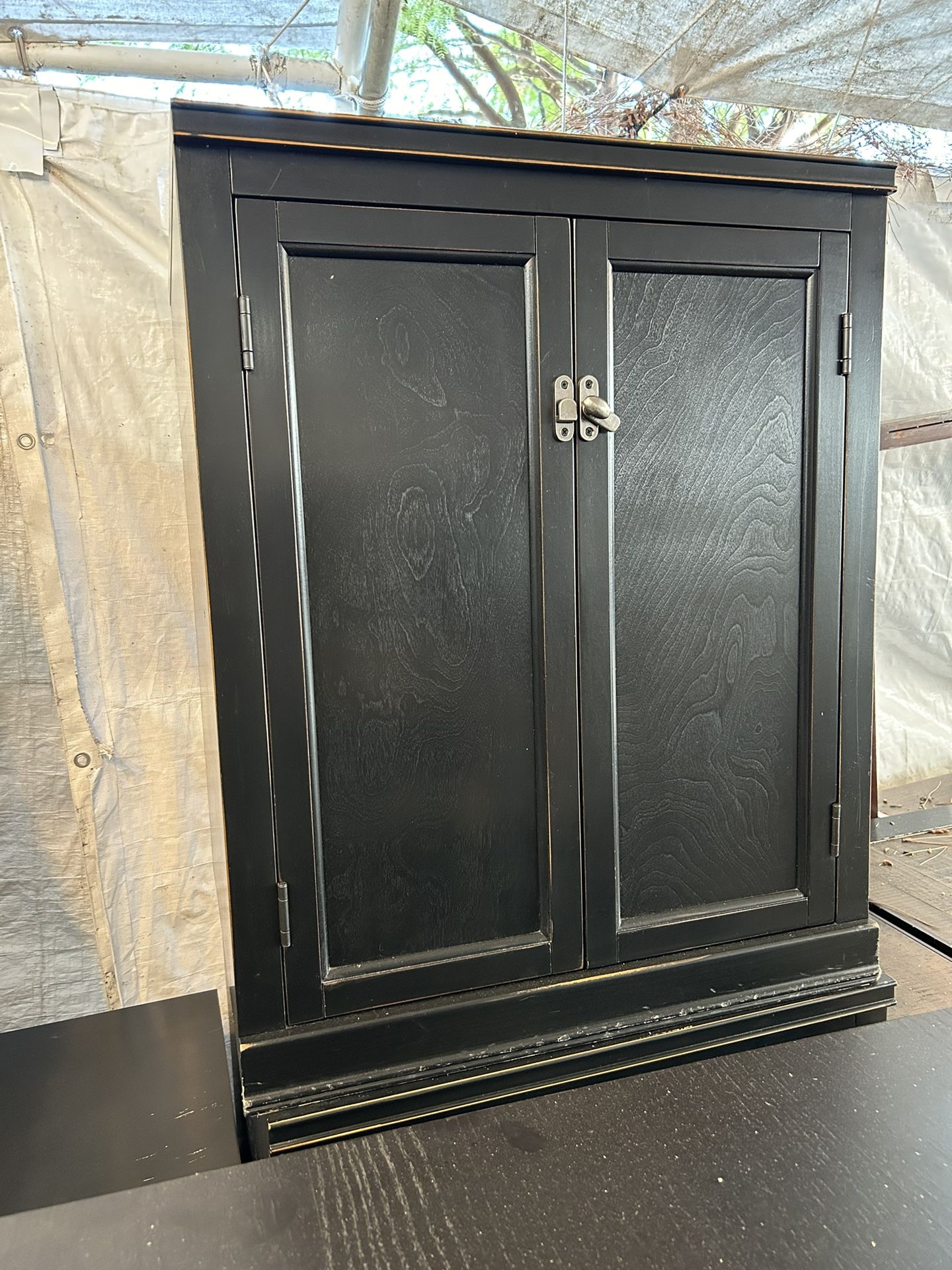 Dark Wood Finish Utility Cabinets