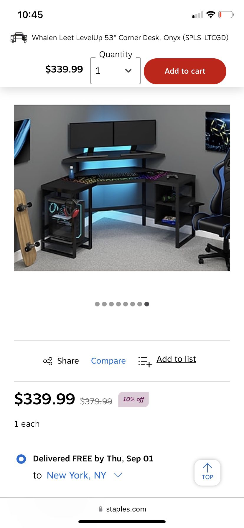 Gaming Desk With LEDs