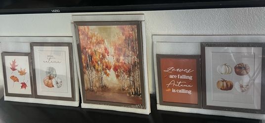 Fall Wall Art Set of 5 – Autumn Prints, Swappable Picture Frames