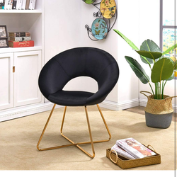 Black velvet accent chair